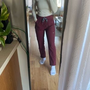 Burgundy FIGS scrub pant